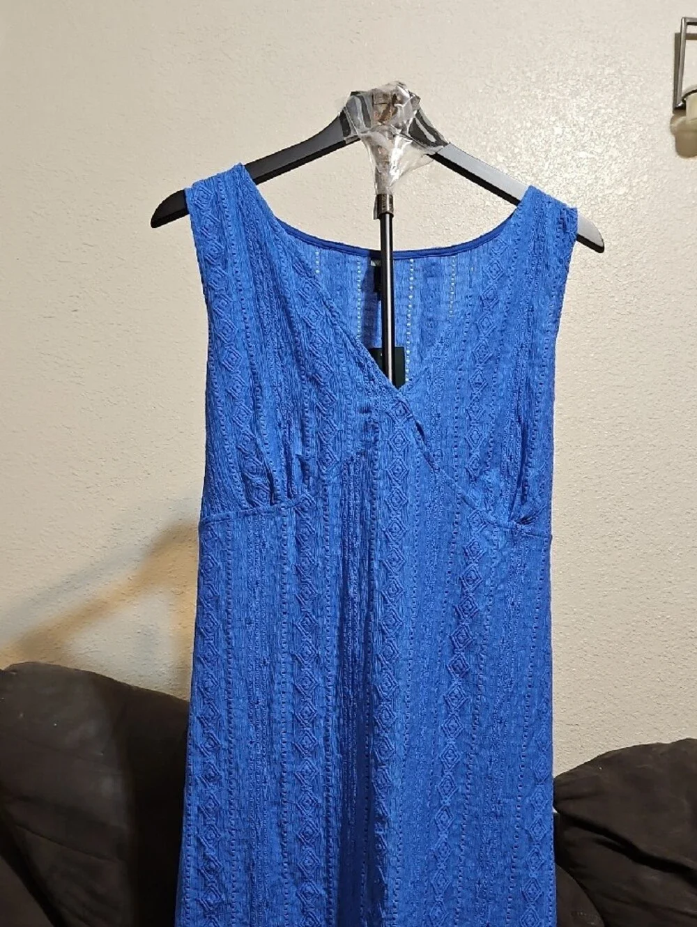 wild fable Royal Blue Sleeveless Lace-Texture Mini Dress
